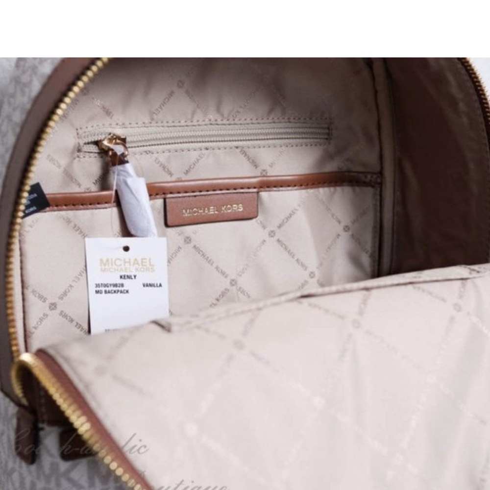 MICHAEL KORS Kenly Medium Backpack Signature Vanilla Bag - Picture 8 of 16